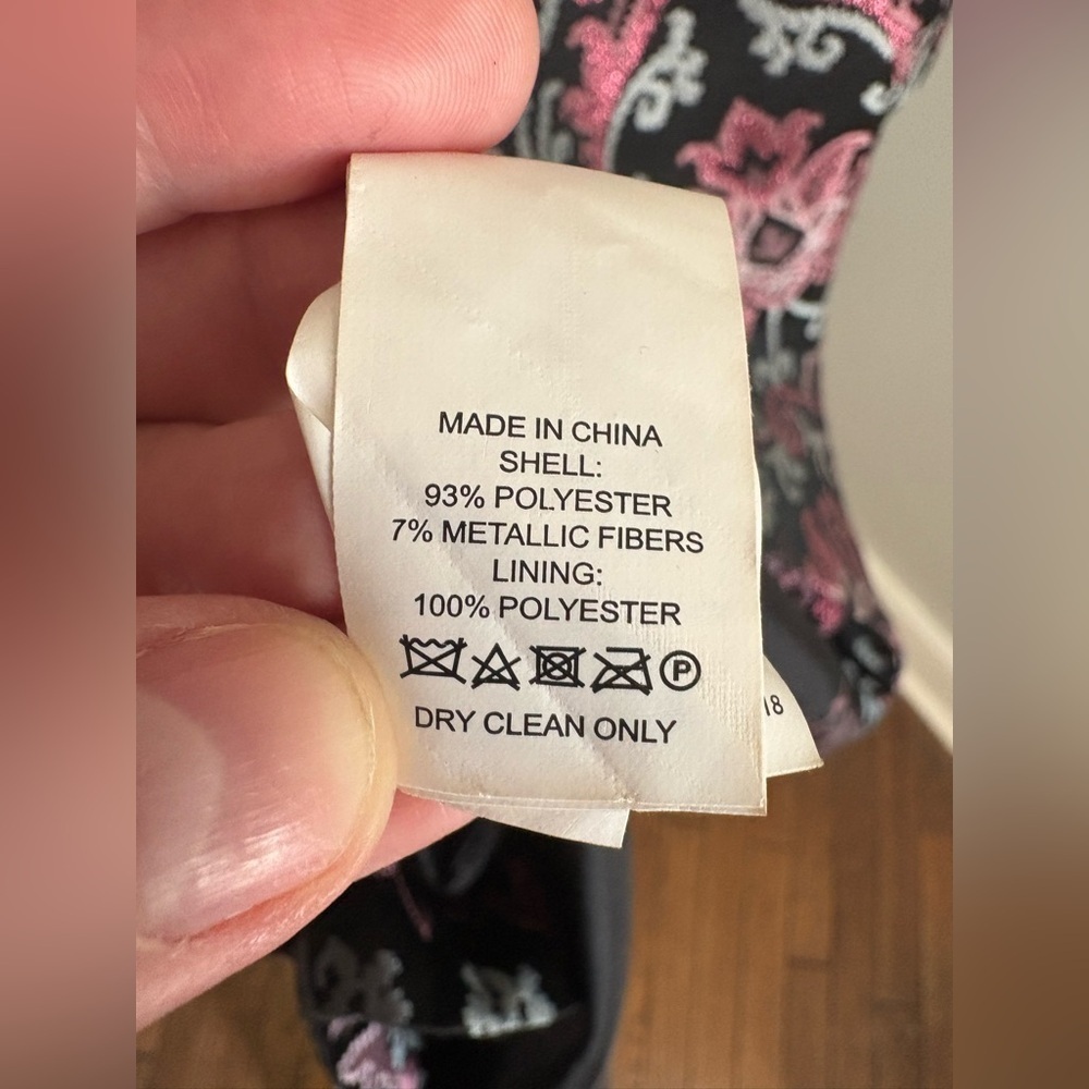 Kate Spade Finer Things Tapestry Jacquard Jacket – Size 14 – Metallic Blue/Pink - Picture 12 of 13